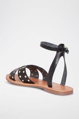 Sandales en cuir de chèvre Elvire - Noir