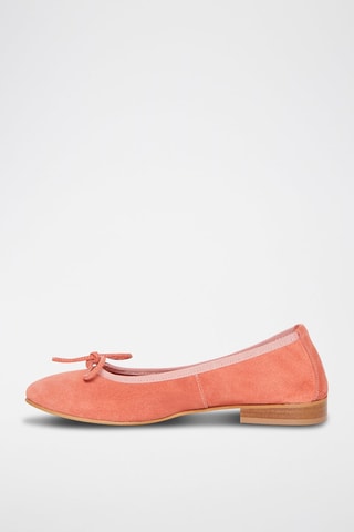 Ballerines en cuir de chèvre nubuck Polly - Corail