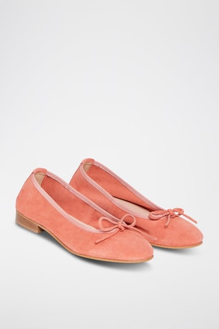 Ballerines en cuir de chèvre nubuck Polly - Corail