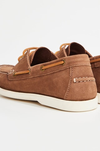 Chaussures bateau en cuir Yann - Camel