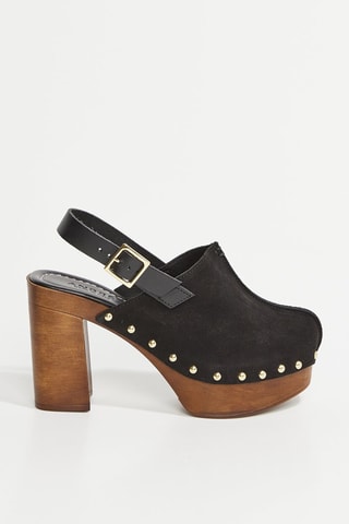 Sabots à talons en cuir Heida - Noir