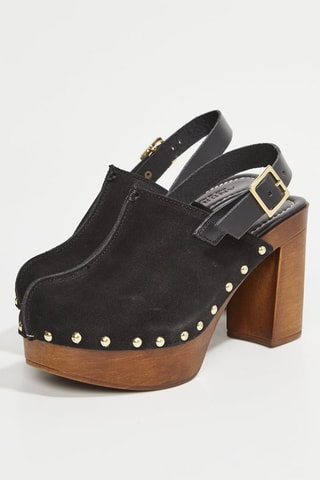 Sabots à talons en cuir Heida - Noir