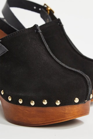 Sabots à talons en cuir Heida - Noir