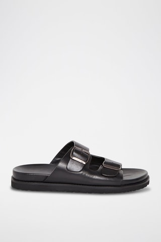 Mules en cuir Johan - Noir