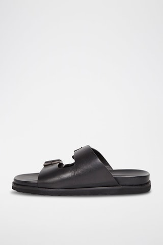 Mules en cuir Johan - Noir