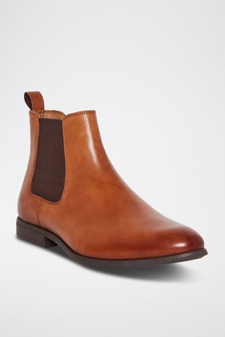 Boots Chelsea en cuir Rayonnant - Camel