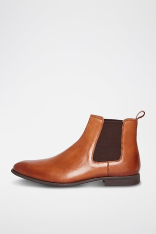 Boots Chelsea en cuir Rayonnant - Camel