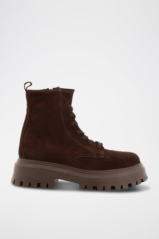 Bottines plateformes en croûte de nubuck Loupi - Marron