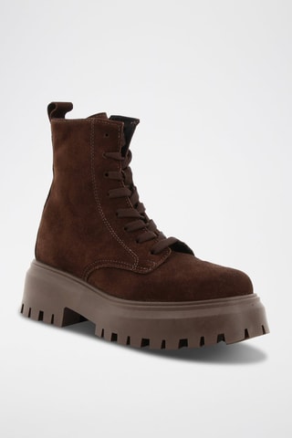 Bottines plateformes en croûte de nubuck Loupi - Marron