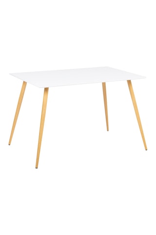 Mesa Sally - Imitación madera y blanco