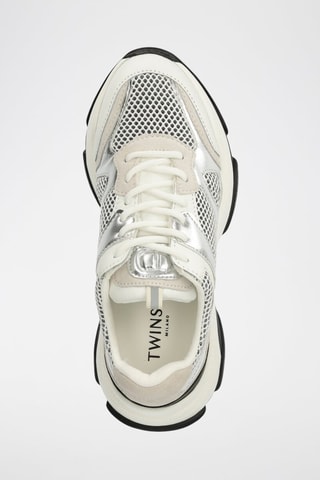 Zapatillas de piel y nobuk - Blanco