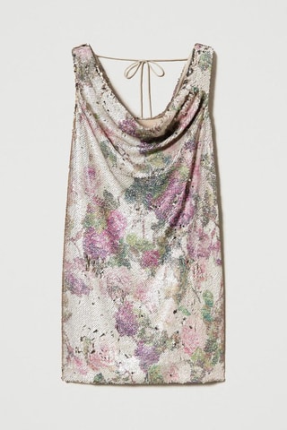 Vestido recto - Beige y rosa