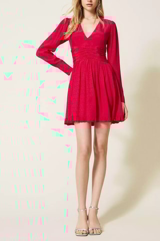 Vestido evasé - Fucsia