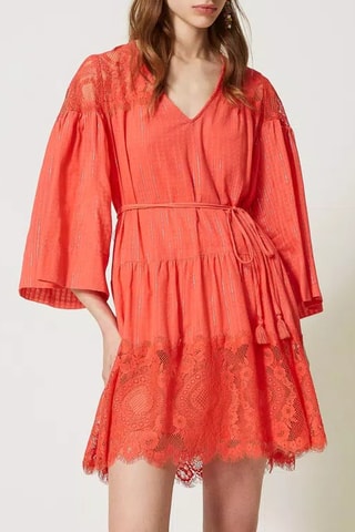 Vestido evasé - Coral