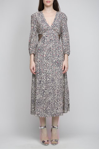 Vestido midi - Negro y crudo