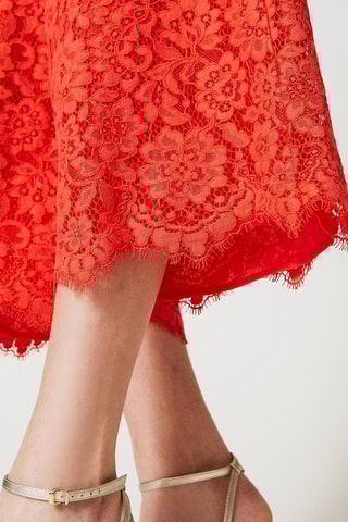 Pantalón pirata de encaje - Coral