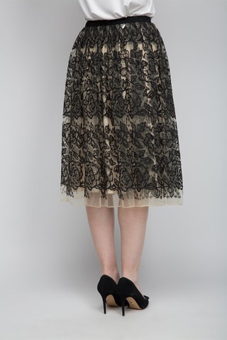 Falda larga - Negro y nude