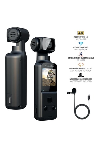 Fotocamera vlog Eko - Modello Fibix - 4 K - Wi-Fi - Stabilizzatore