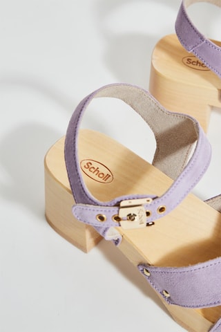 Leren Sandalen met Hak Pescura - Lila