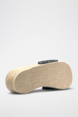 Leren Muiltjes met Hak - Zwart