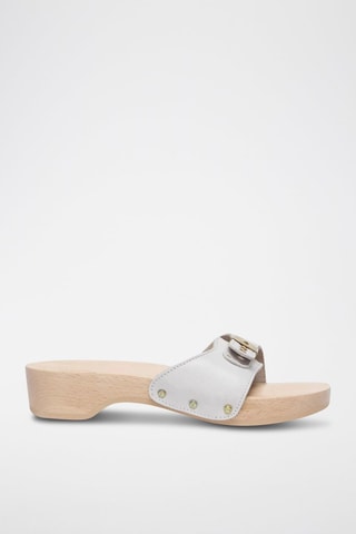 Leren Muiltjes met Hak - Wit