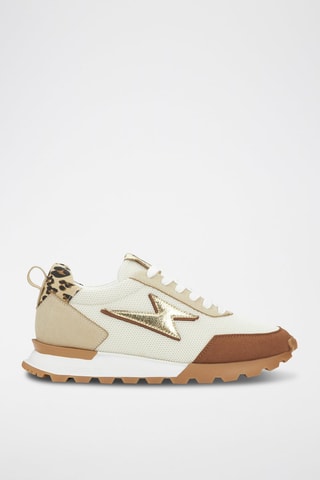 Platform Sneakers Keira - Camel en Wit
