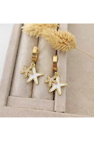 Pendientes bañados en oro fino - Circones y nácar