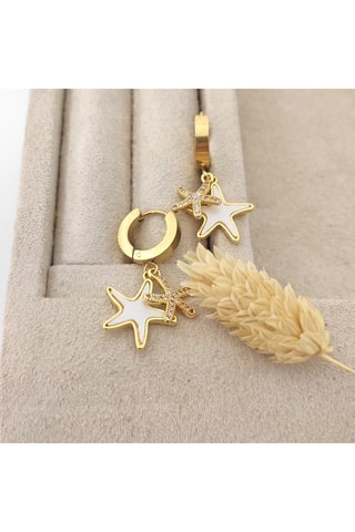 Pendientes bañados en oro fino - Circones y nácar