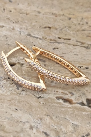 Pendientes - Chapado en oro amarillo y circones