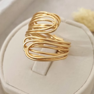 Anillo ajustable - Latón chapado en oro