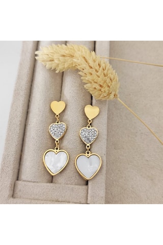 Pendientes bañados en oro fino - Nácar y circones