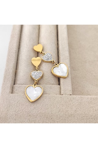 Pendientes bañados en oro fino - Nácar y circones