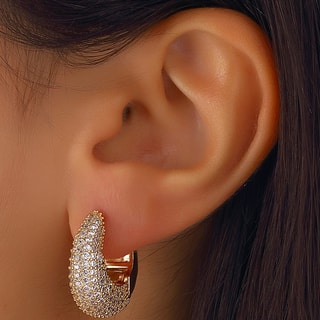 Pendientes - Latón chapado en oro y circón 