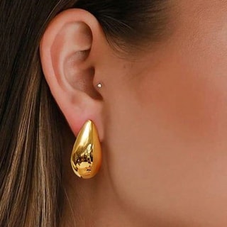 Pendientes de gota - Latón chapado en oro