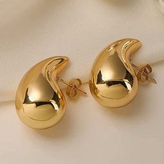 Pendientes de gota - Latón chapado en oro
