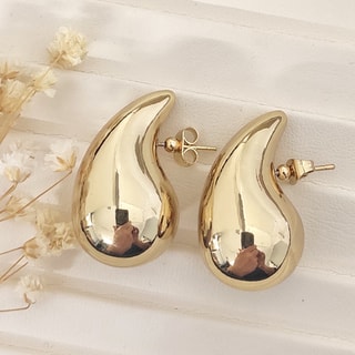 Pendientes de gota - Latón chapado en oro