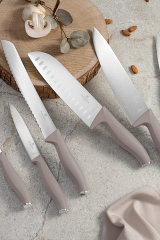 6 cuchillos de acero inoxidable Taupe Collection