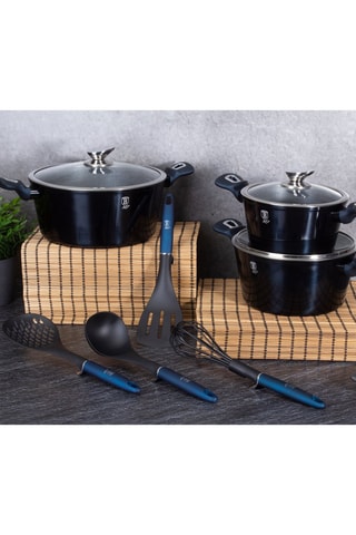 Batería de cocina con revestimiento de mármol Aquamarine Edition - 10 piezas