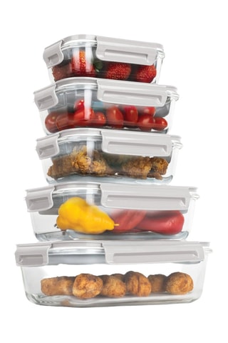 5 contenitori salvafreschezza in vetro borosilicato Sahara - 37-152 cl