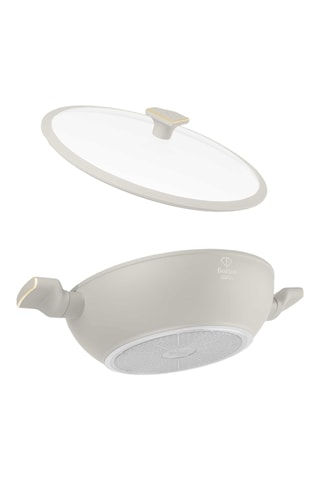 Wok con tapa Matte Cream - 30 cm