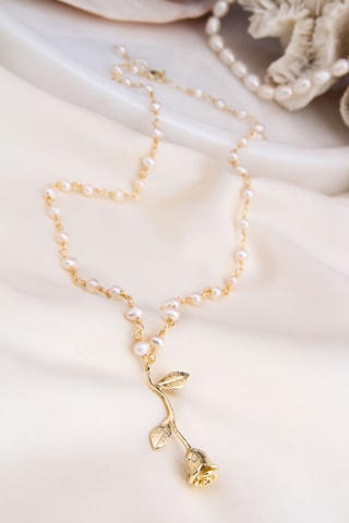 Collar - Dorado y blanco