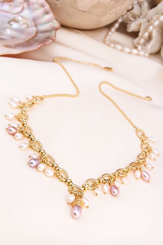 Collar - Dorado y blanco