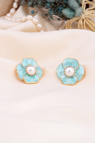 Pendientes - Dorado y turquesa