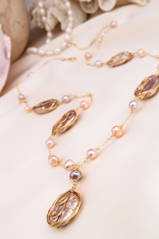 Collar - Dorado y blanco