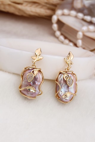 Pendientes - Chapado en oro amarillo y perlas cultivadas 