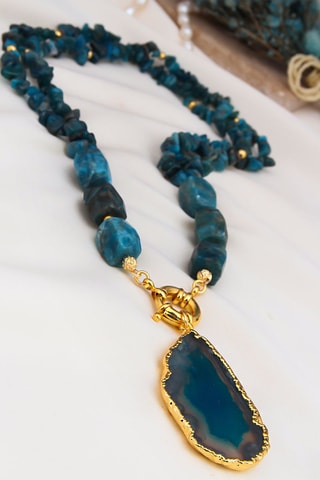 Collar - Chapado en oro amarillo y cuarzo