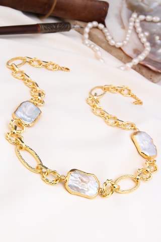 Collar - Dorado y blanco