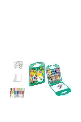 Mallette 65 feutres lavables maxi pointe et feuilles de dessin - Dès 3 ans