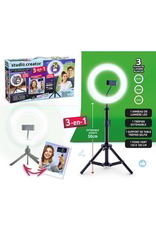 Kit création vidéo 3 en 1 avec anneau - 6 pièces - Dès 8 ans