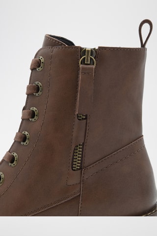 Leren Enkellaarzen - Donkerbruin